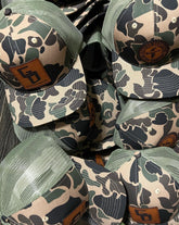 OLD SCHOOL CAMO LEATHER PATCH HAT